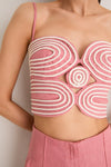 Blush Pink Baia Embroidered Crop Top