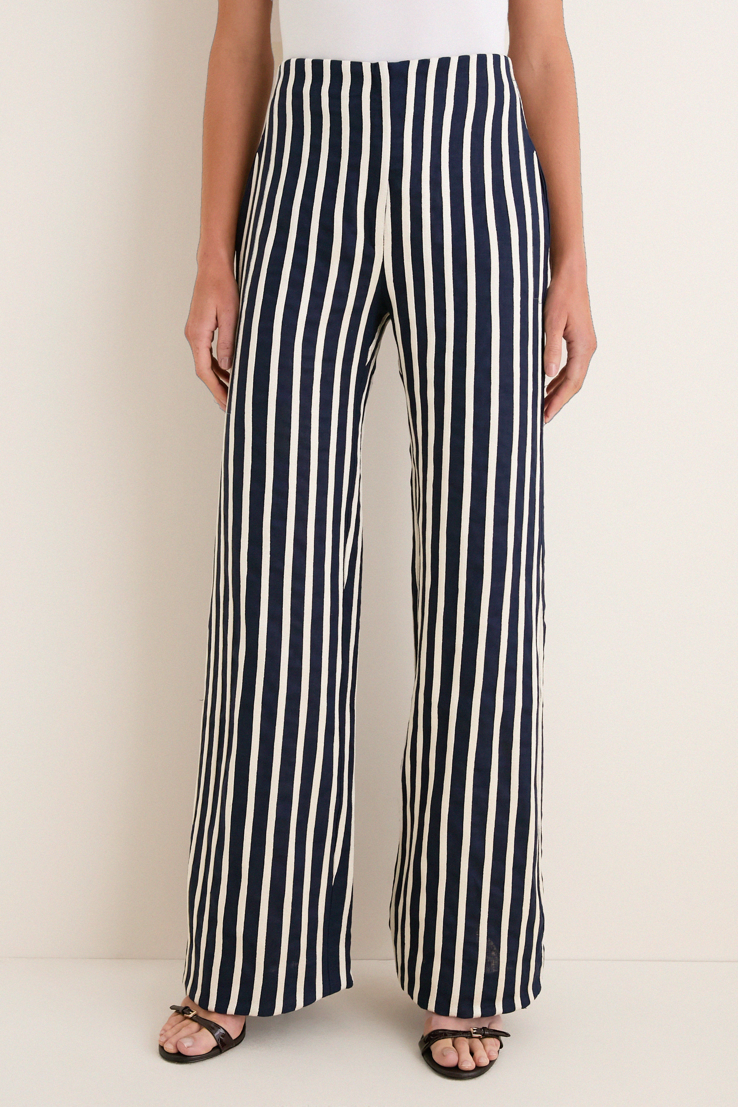Navy A ti Vamos Embroidered Pants | Andres Otalora