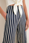 Navy A ti Vamos Embroidered Pants