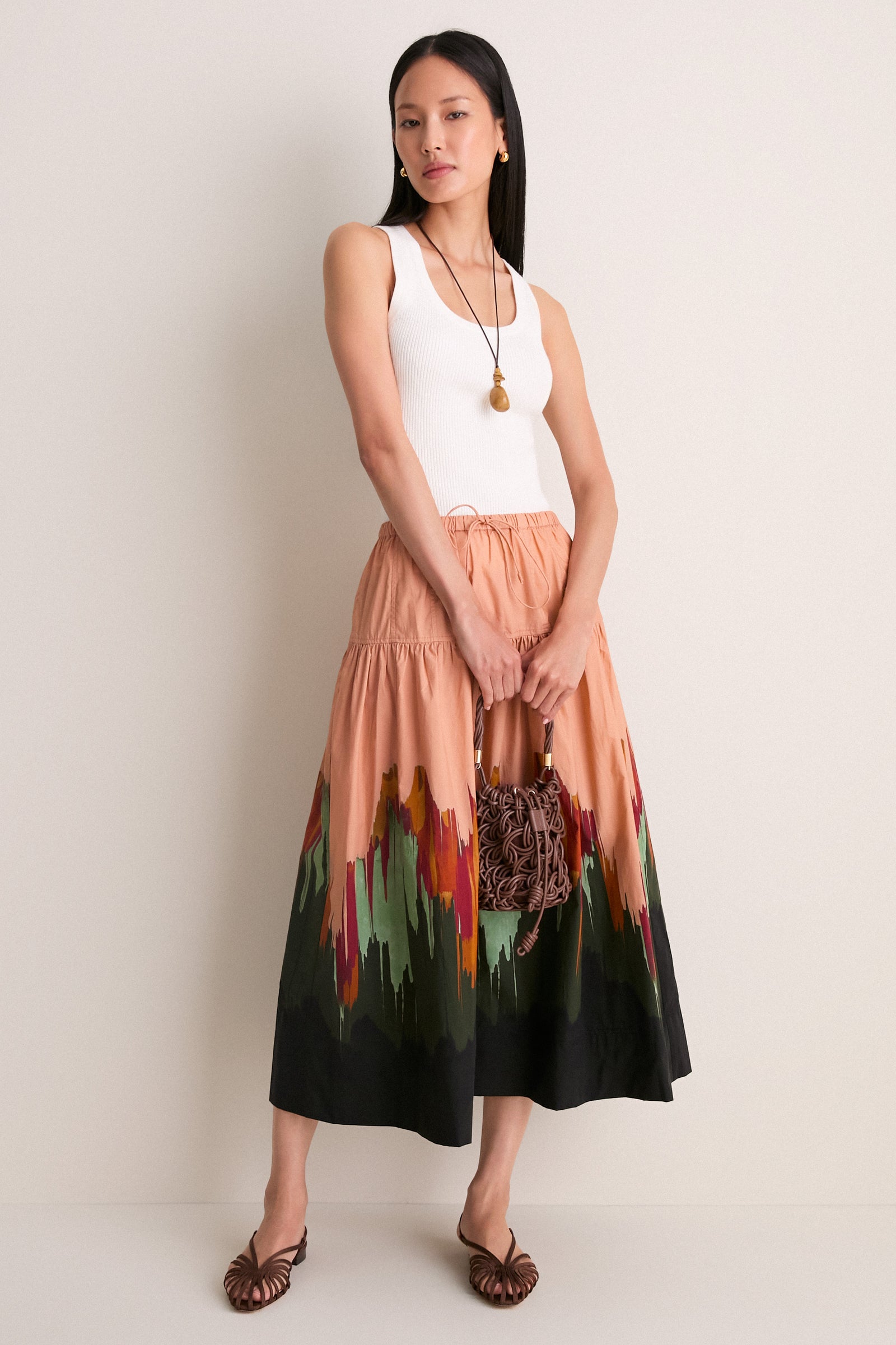Chocolate Moire Devon Sandals