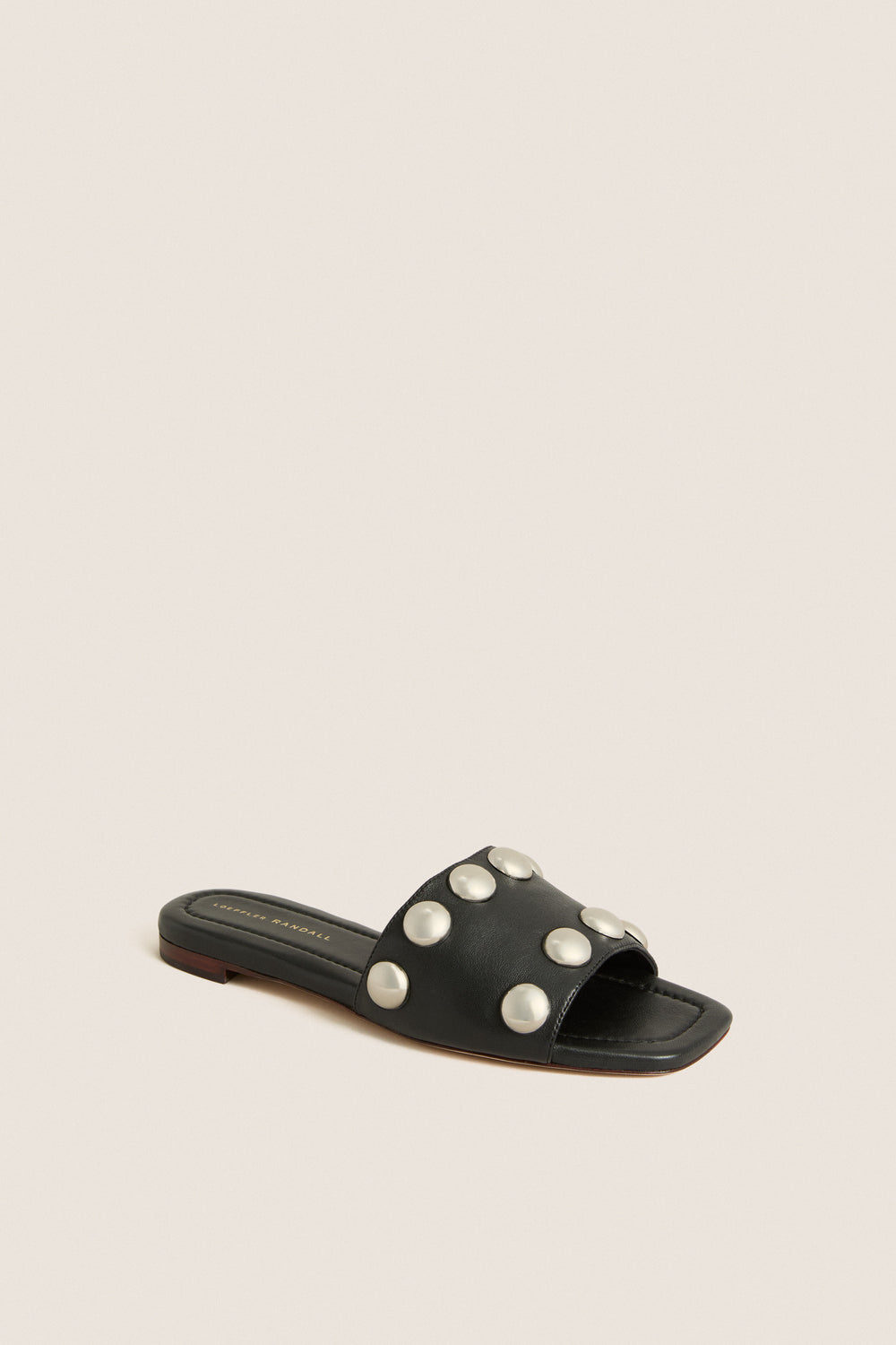 Black Nappa Studded Hayes Sandals