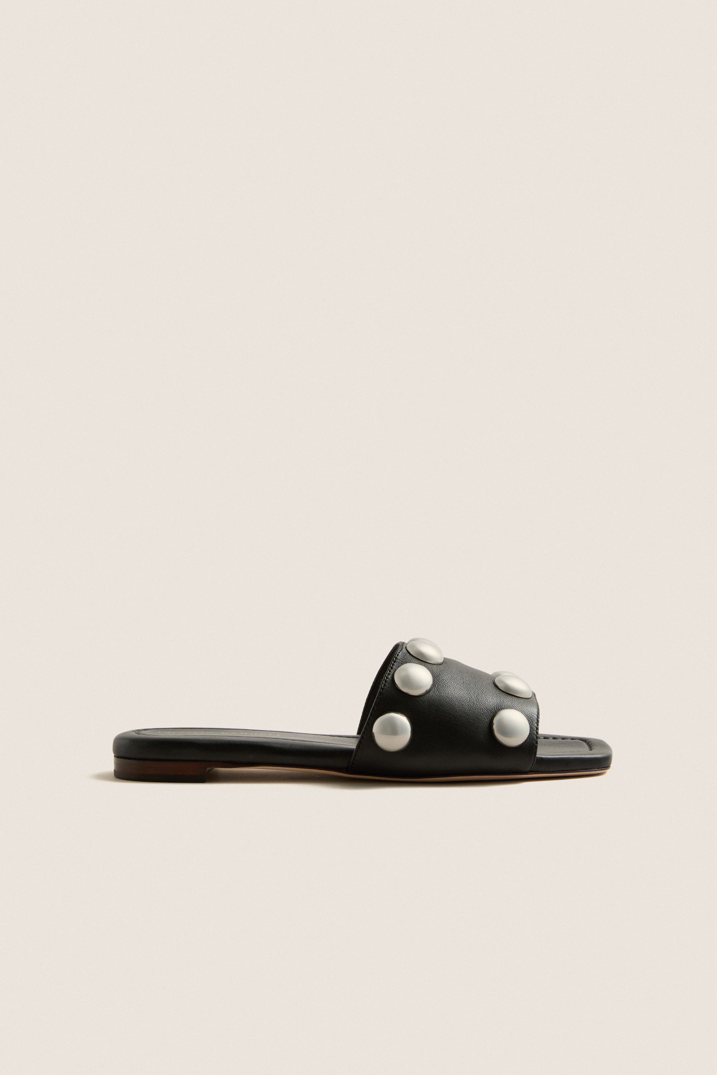 Black Nappa Studded Hayes Sandals