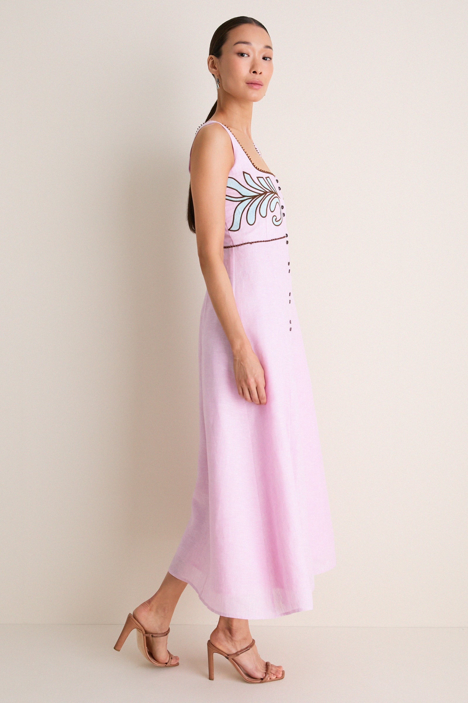 Pink Amelia Midi Dress