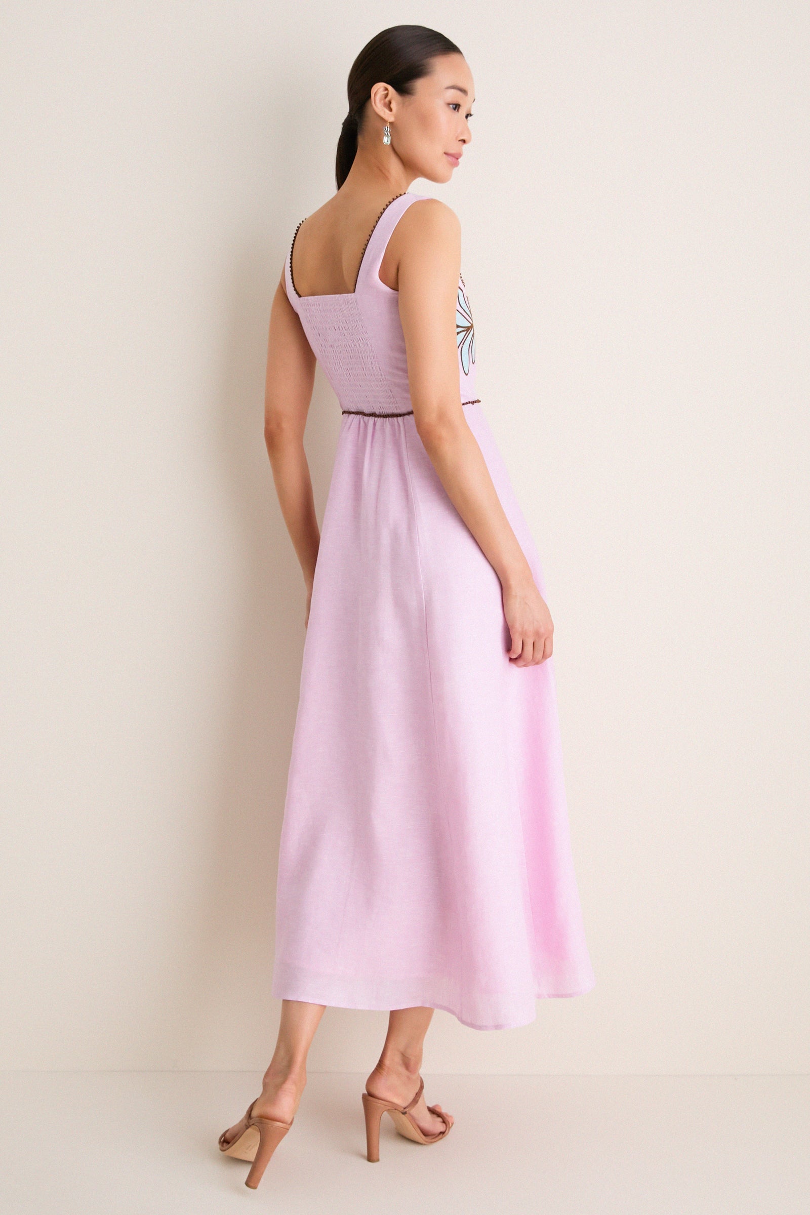 Pink Amelia Midi Dress