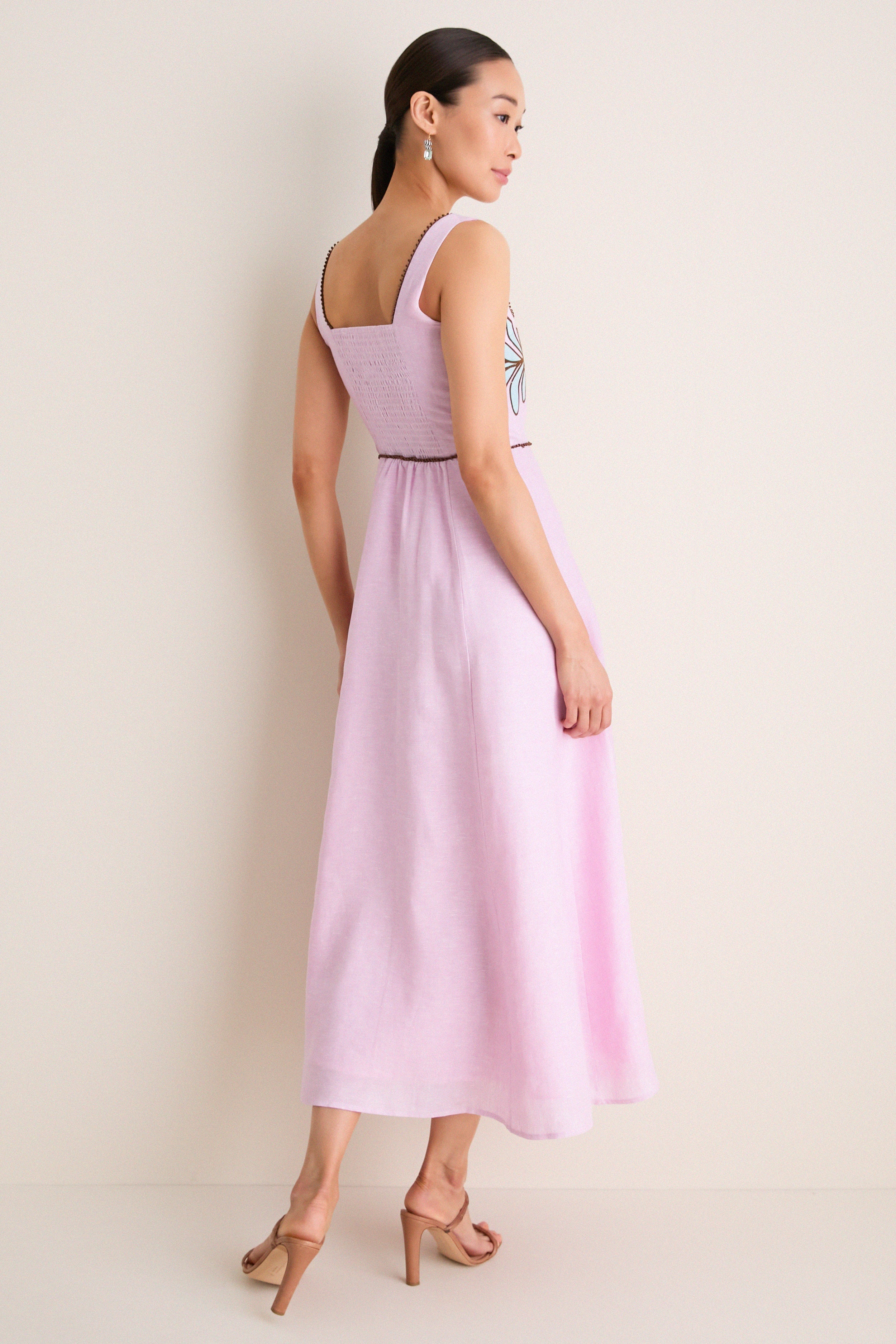 Pink Amelia Midi Dress