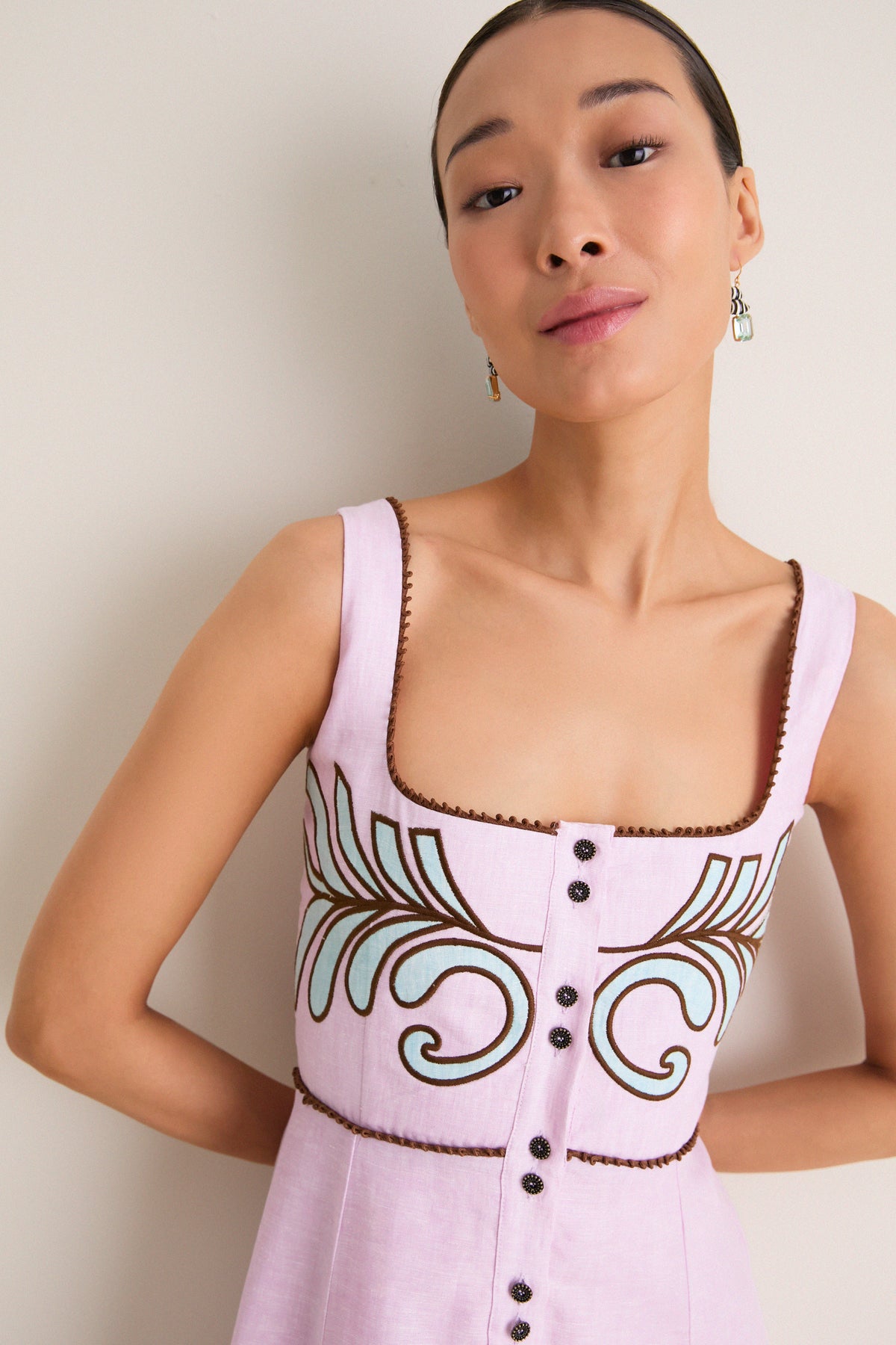 Pink Amelia Midi Dress