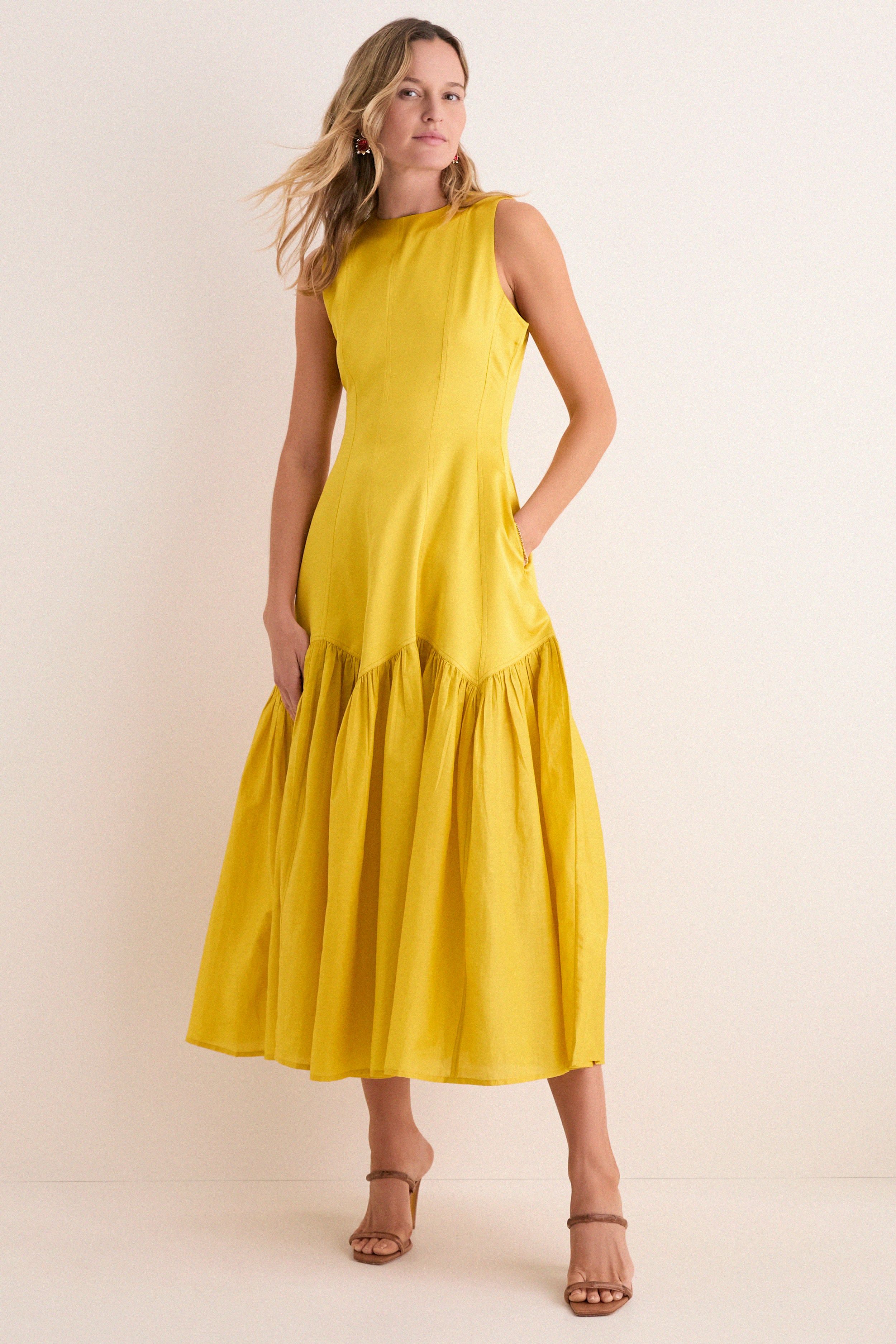 mustard ladies dress Women's Dresses Ruffle Hem Puff Sleeve Dress for Women (Color : Yellow, Size : 4X-Large) : Clothing, Shoes & Jewelry special occasions Fit Note Mustard Yellow Womens Wrap Dress
