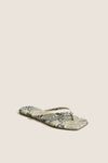 Snakeskin Square Toe Exotic Flip Flops