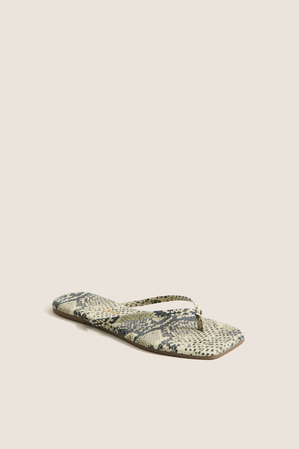 Snakeskin Square Toe Exotic Flip Flops