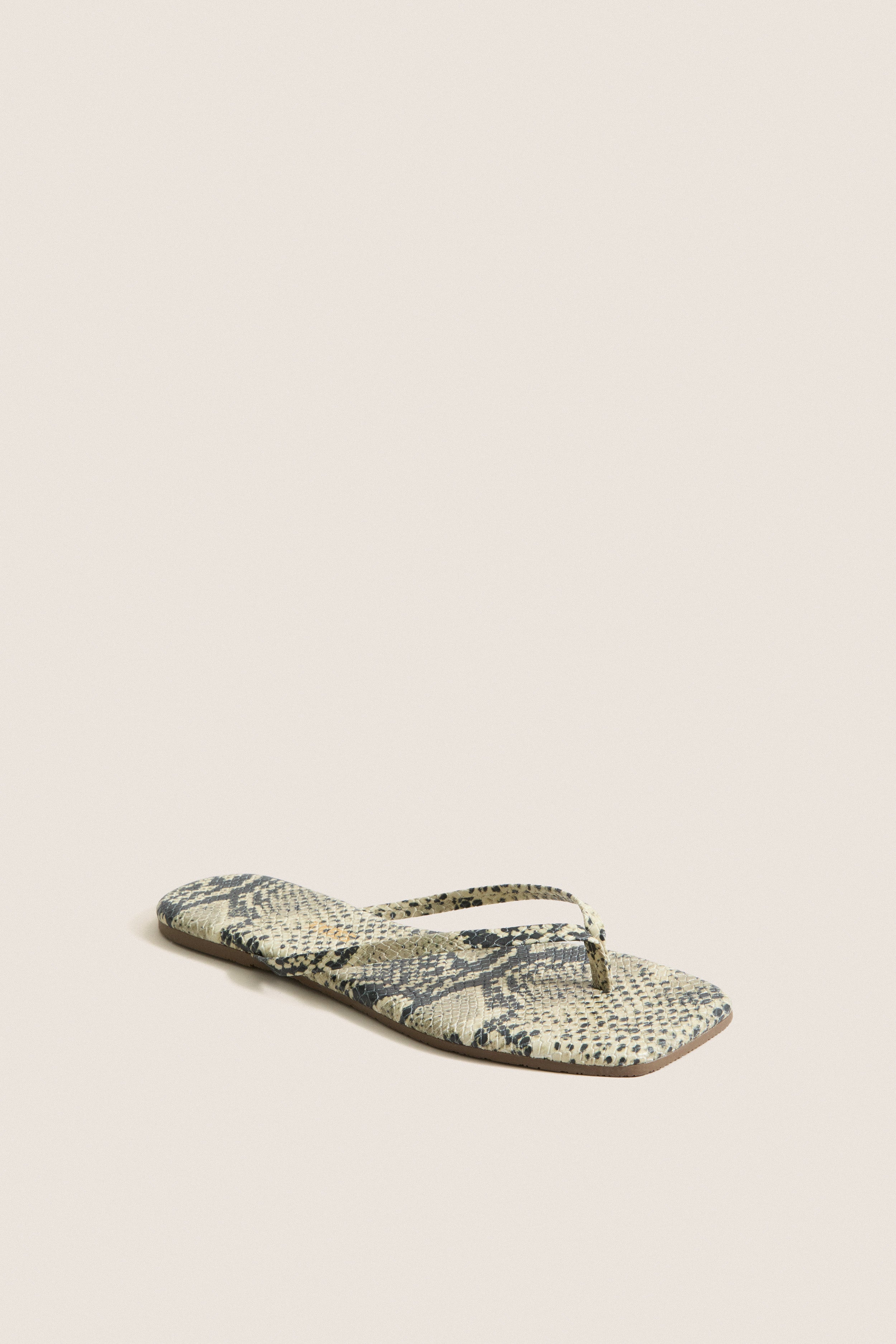 Snakeskin Square Toe Exotic Flip Flops