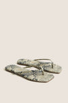 Snakeskin Square Toe Exotic Flip Flops