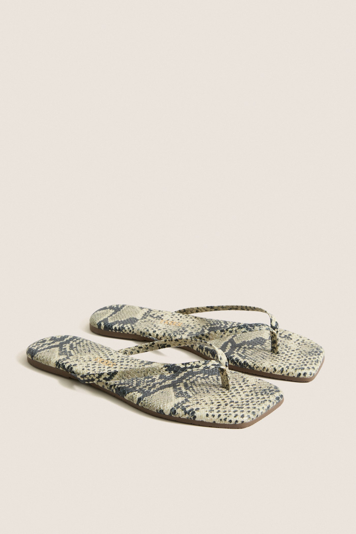 Snakeskin Square Toe Exotic Flip Flops