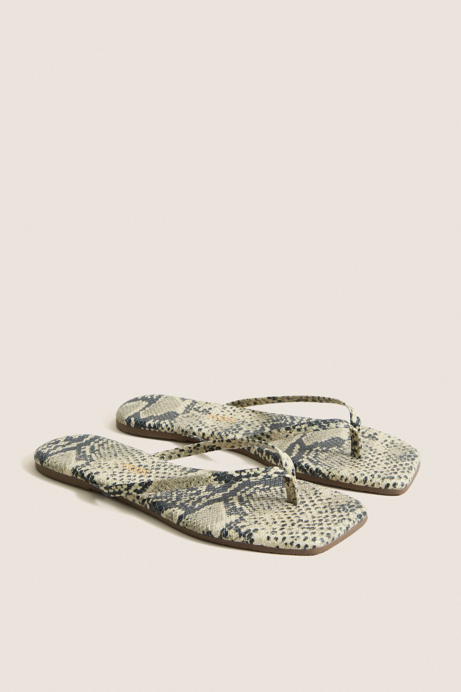 Snakeskin Square Toe Exotic Flip Flops