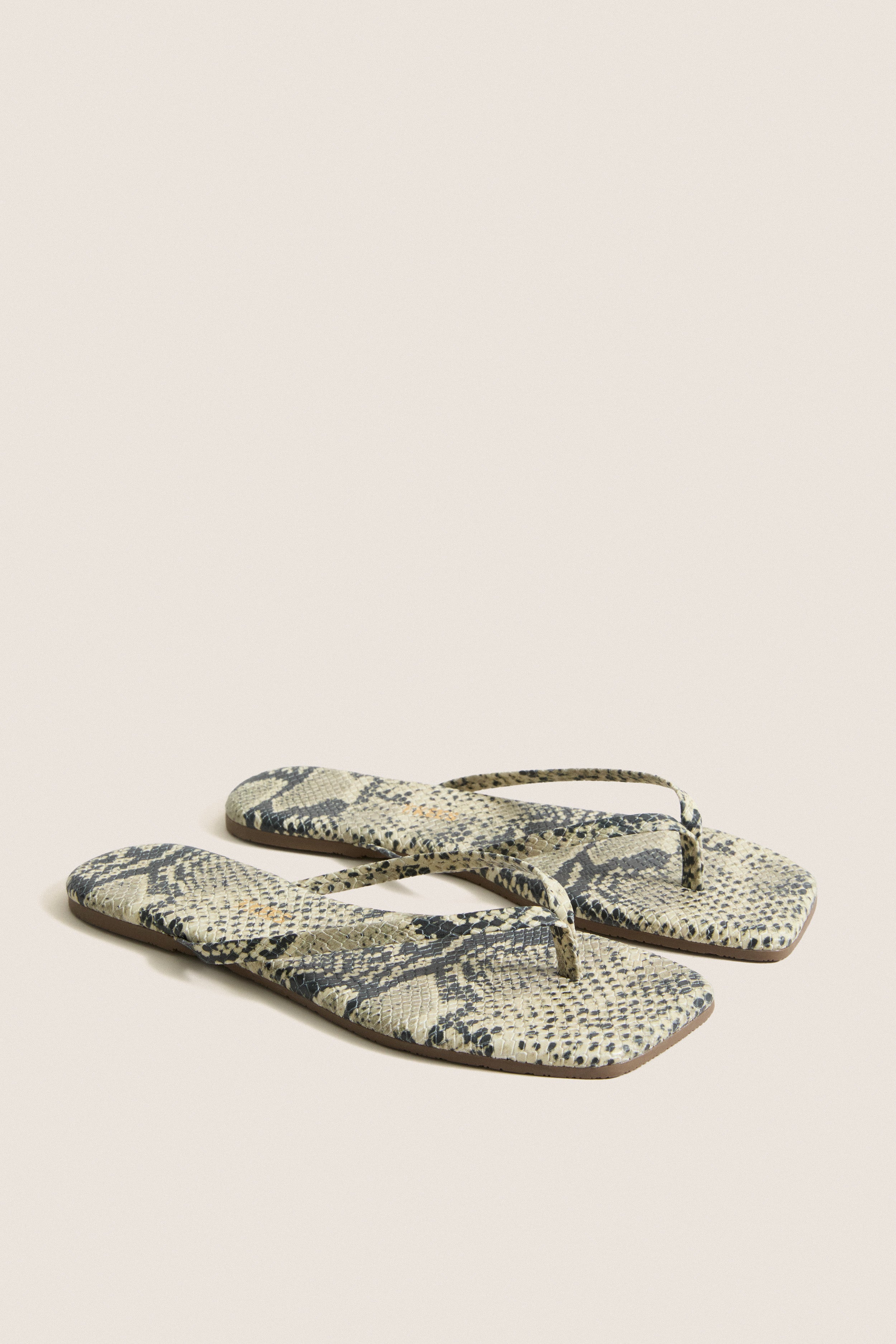 Snakeskin Square Toe Exotic Flip Flops