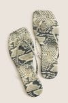Snakeskin Square Toe Exotic Flip Flops