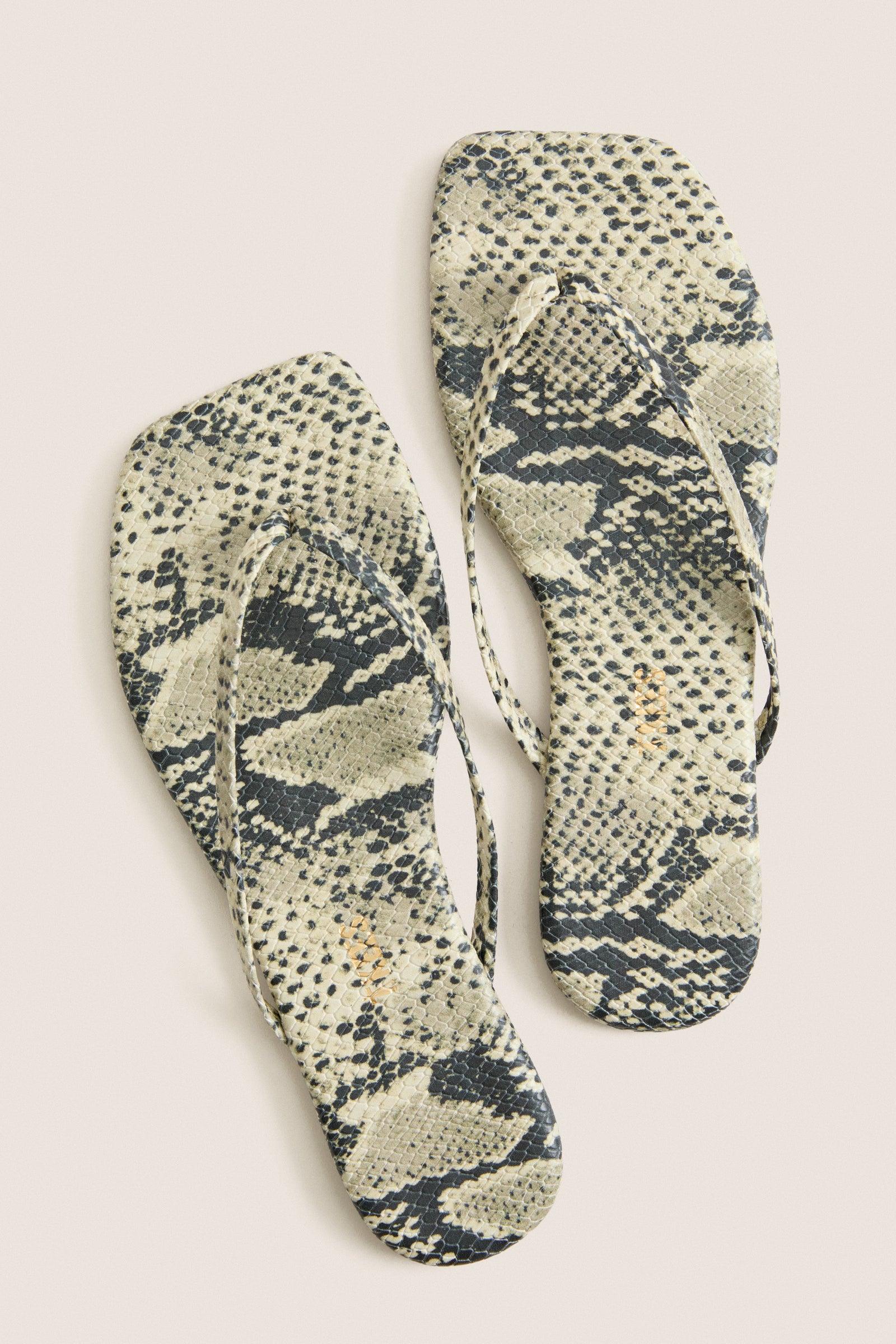 Snakeskin Square Toe Exotic Flip Flops