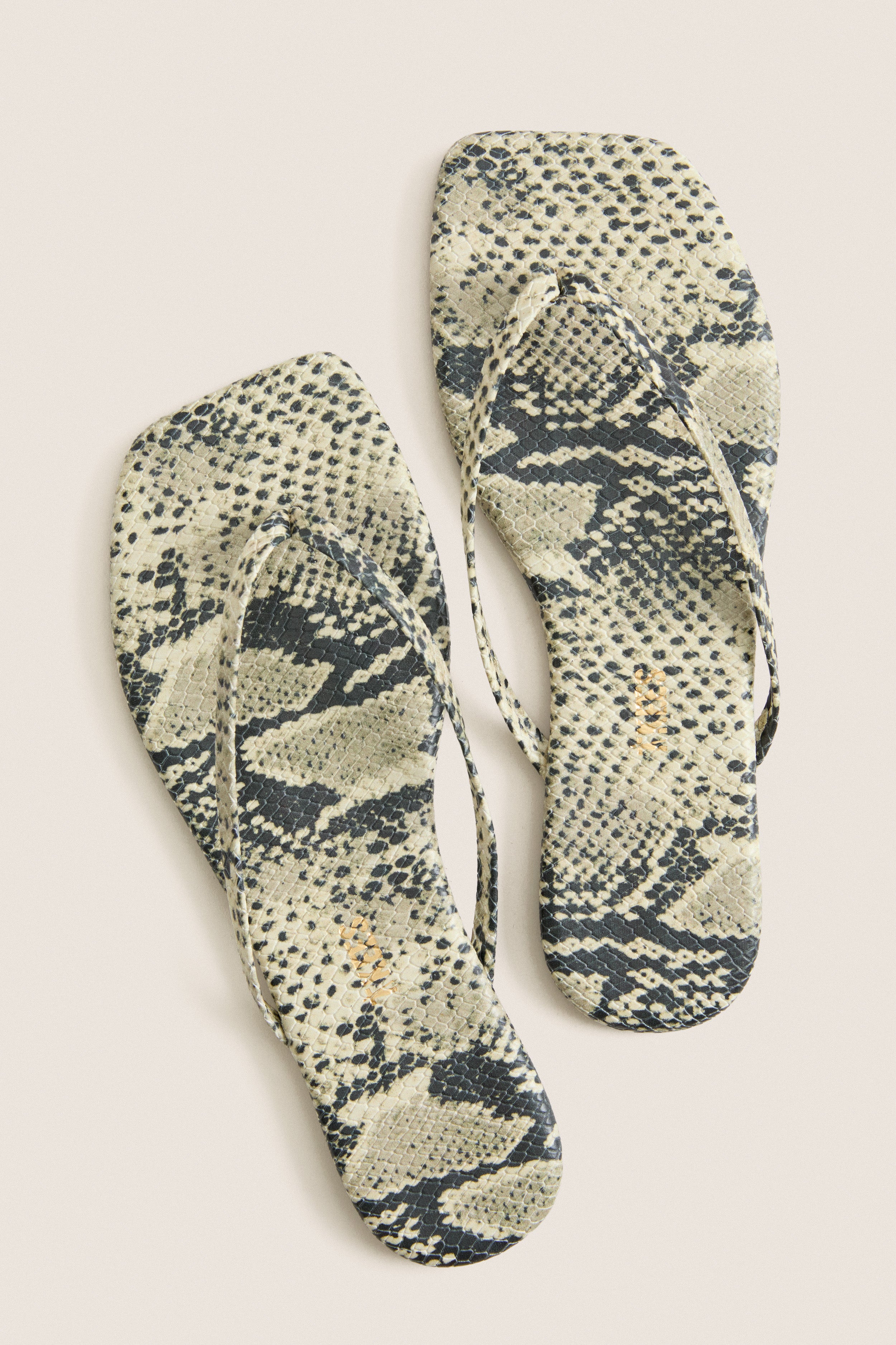 Snakeskin Square Toe Exotic Flip Flops