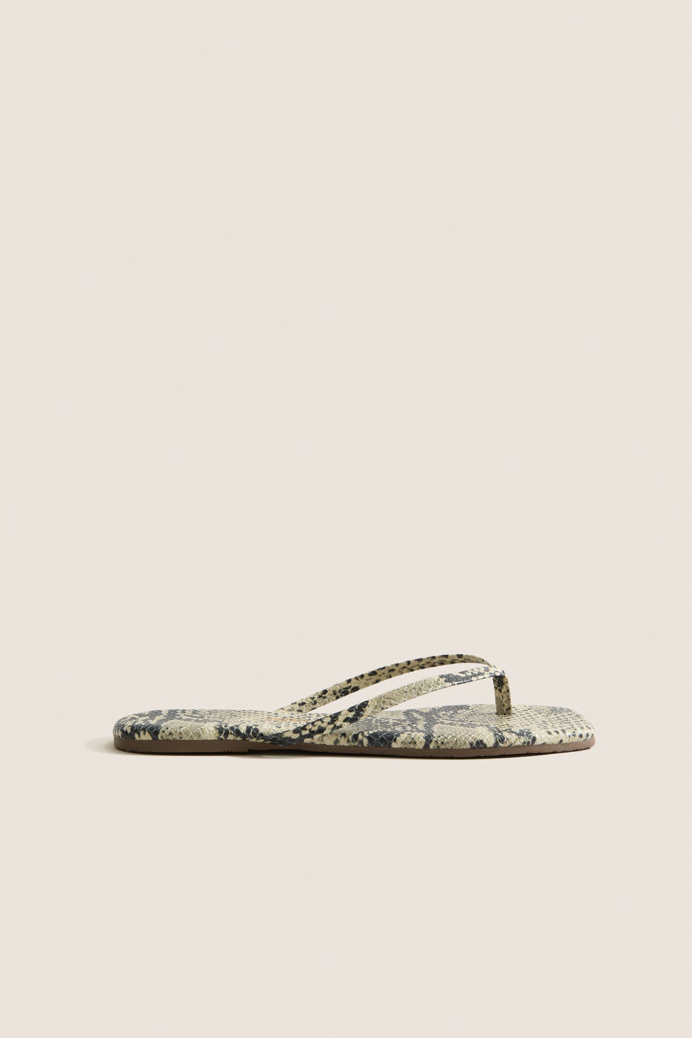 Snakeskin Square Toe Exotic Flip Flops
