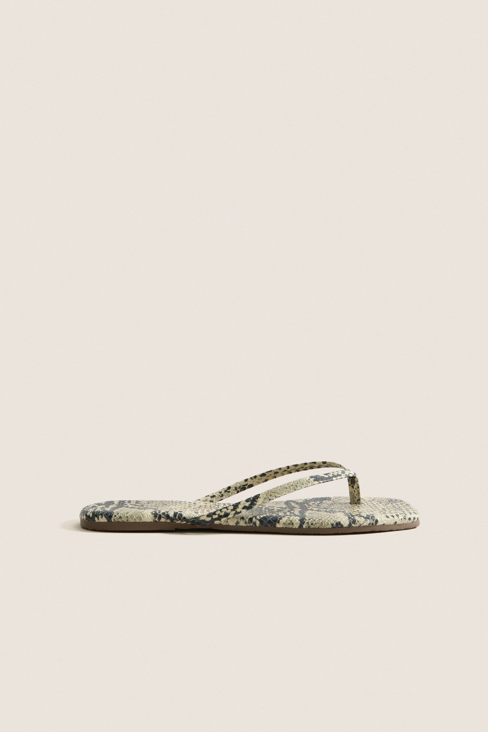 Snakeskin Square Toe Exotic Flip Flops