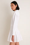 BSR White Oxford Collared Mini Shirt Dress