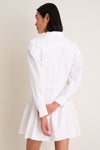 BSR White Oxford Collared Mini Shirt Dress