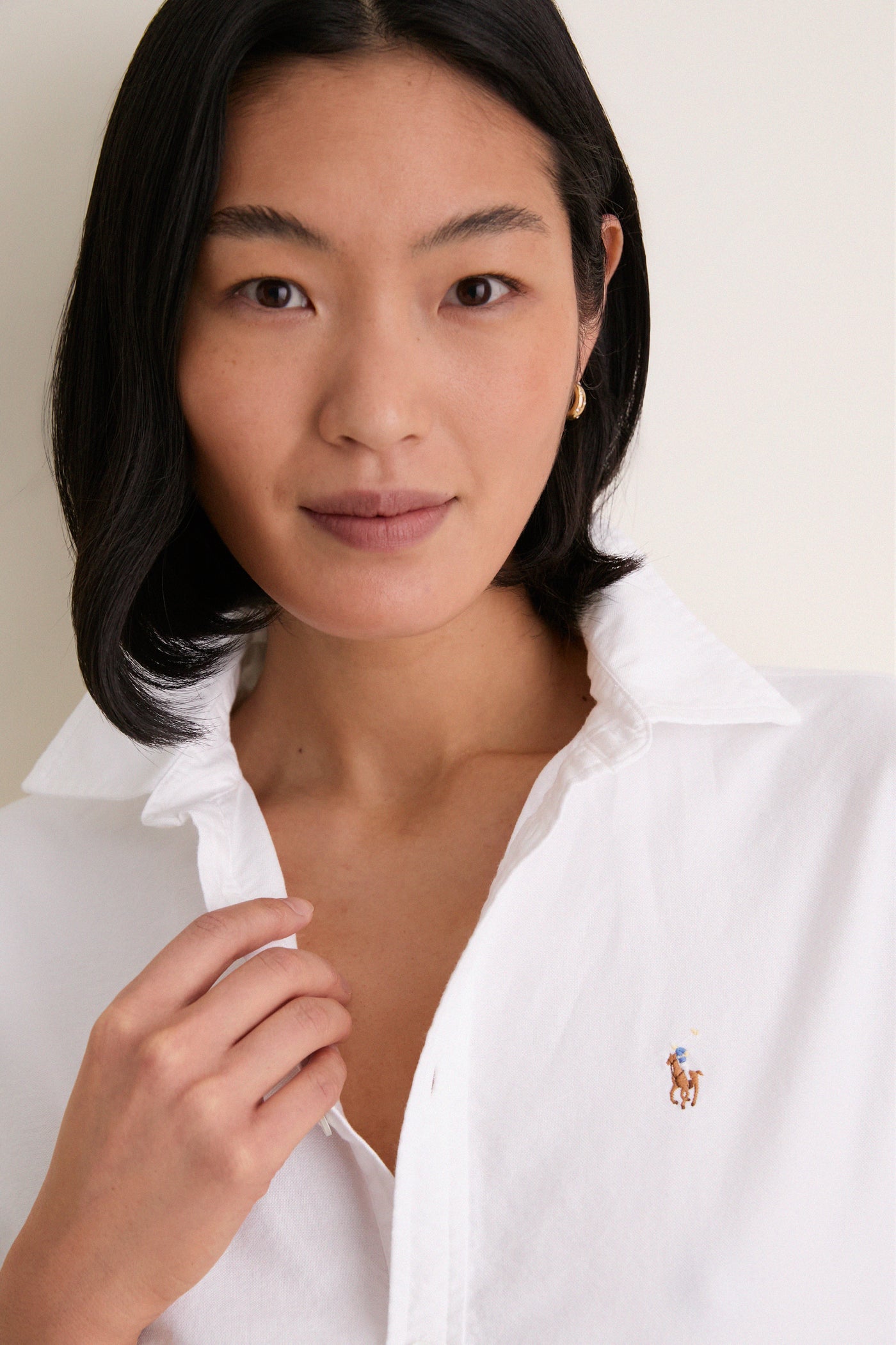 BSR White Oxford Collared Mini Shirt Dress