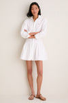 BSR White Oxford Collared Mini Shirt Dress