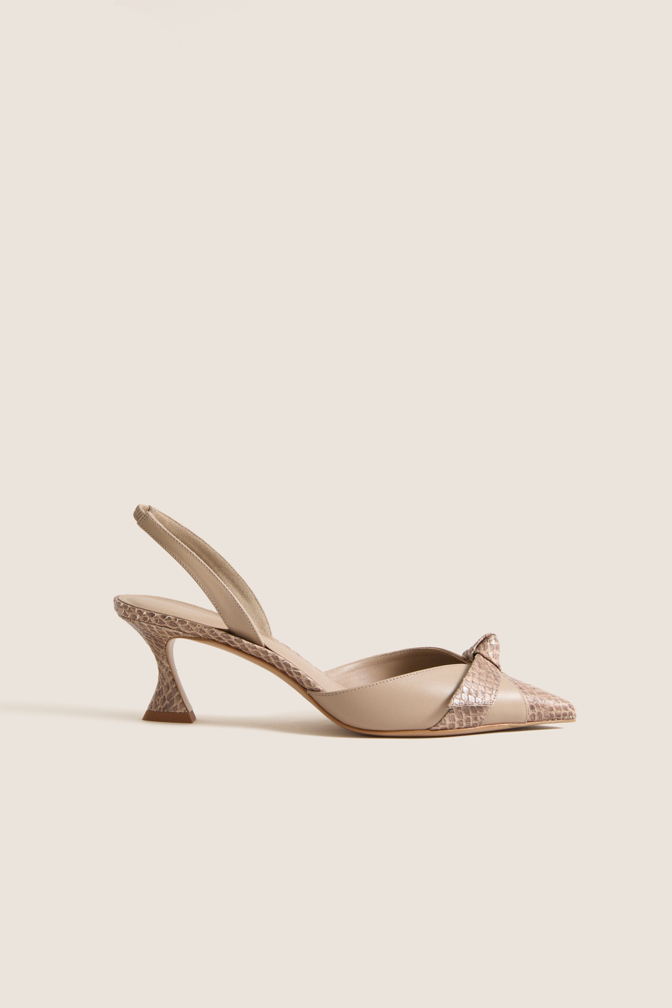 Semolina Python Clarita Slingback Cap Toe 60 Heels