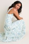 Exclusive Blue Damask Ashbourne Midi Dress