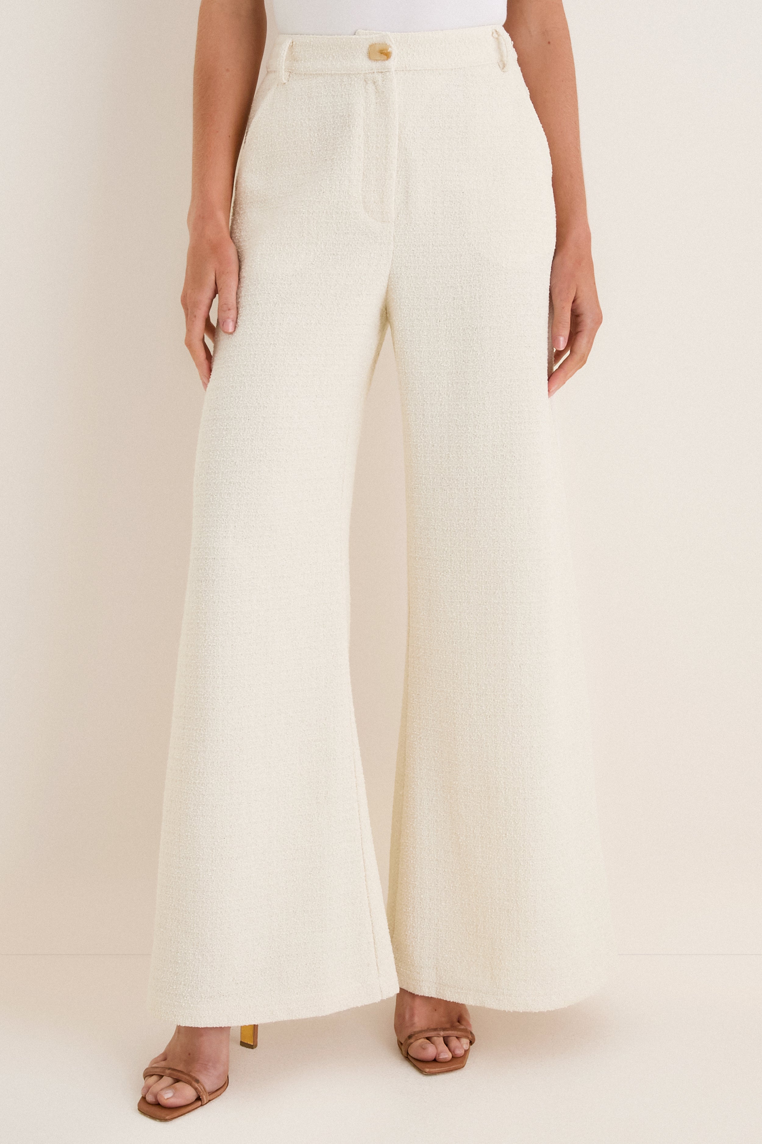 Textured Ivory Linnea Trouser