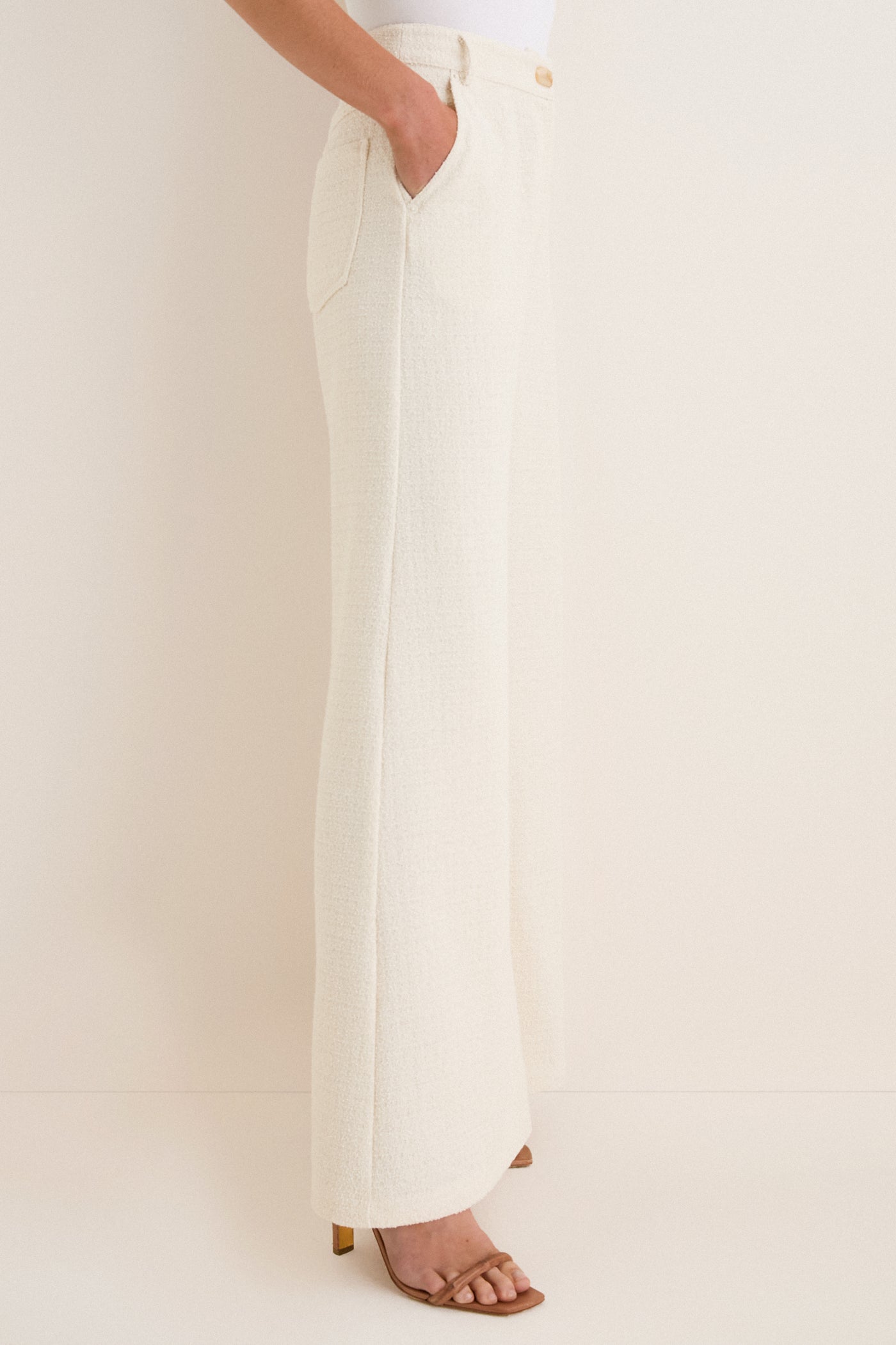 Textured Ivory Linnea Trouser