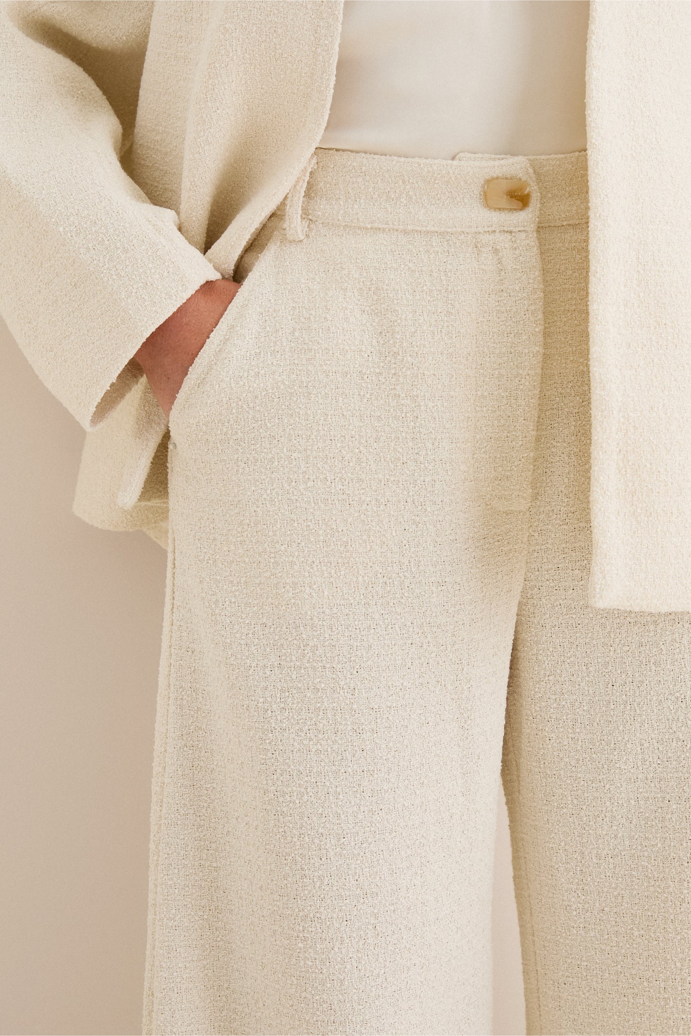 Textured Ivory Linnea Trouser