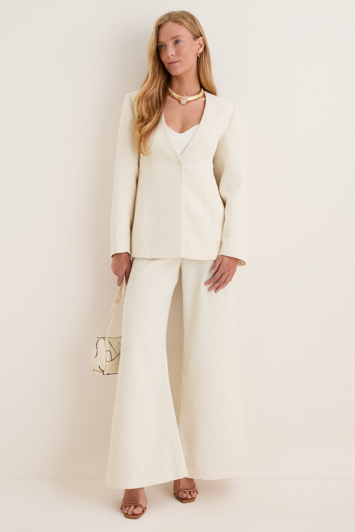 Textured Ivory Linnea Trouser