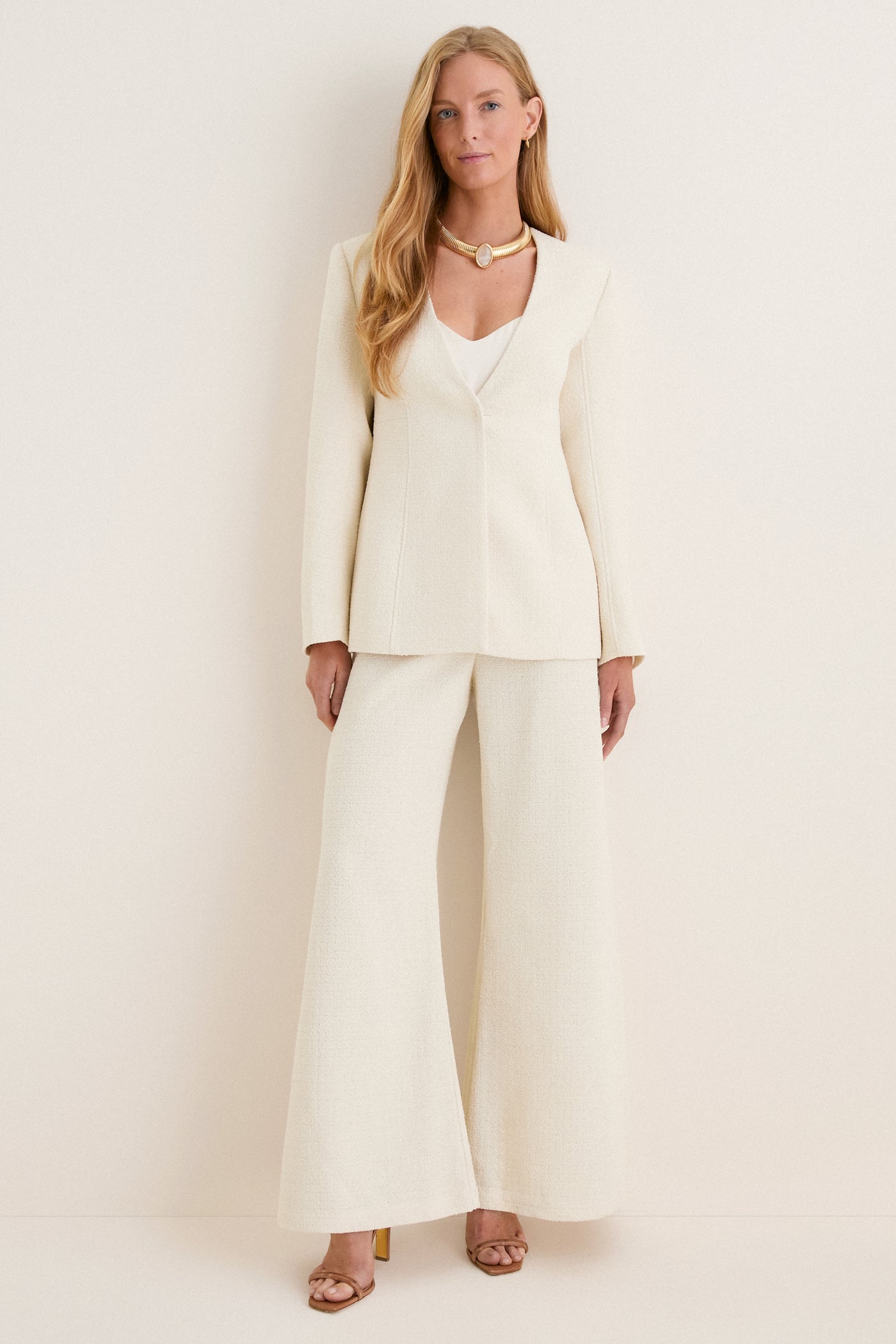 Textured Ivory Linnea Trouser
