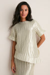 Metallic Silver Ride the Wave Top