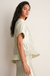 Metallic Silver Ride the Wave Top