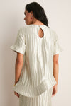 Metallic Silver Ride the Wave Top