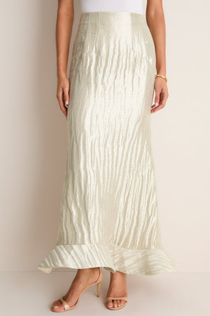 Metallic Silver Ride the Wave Skirt