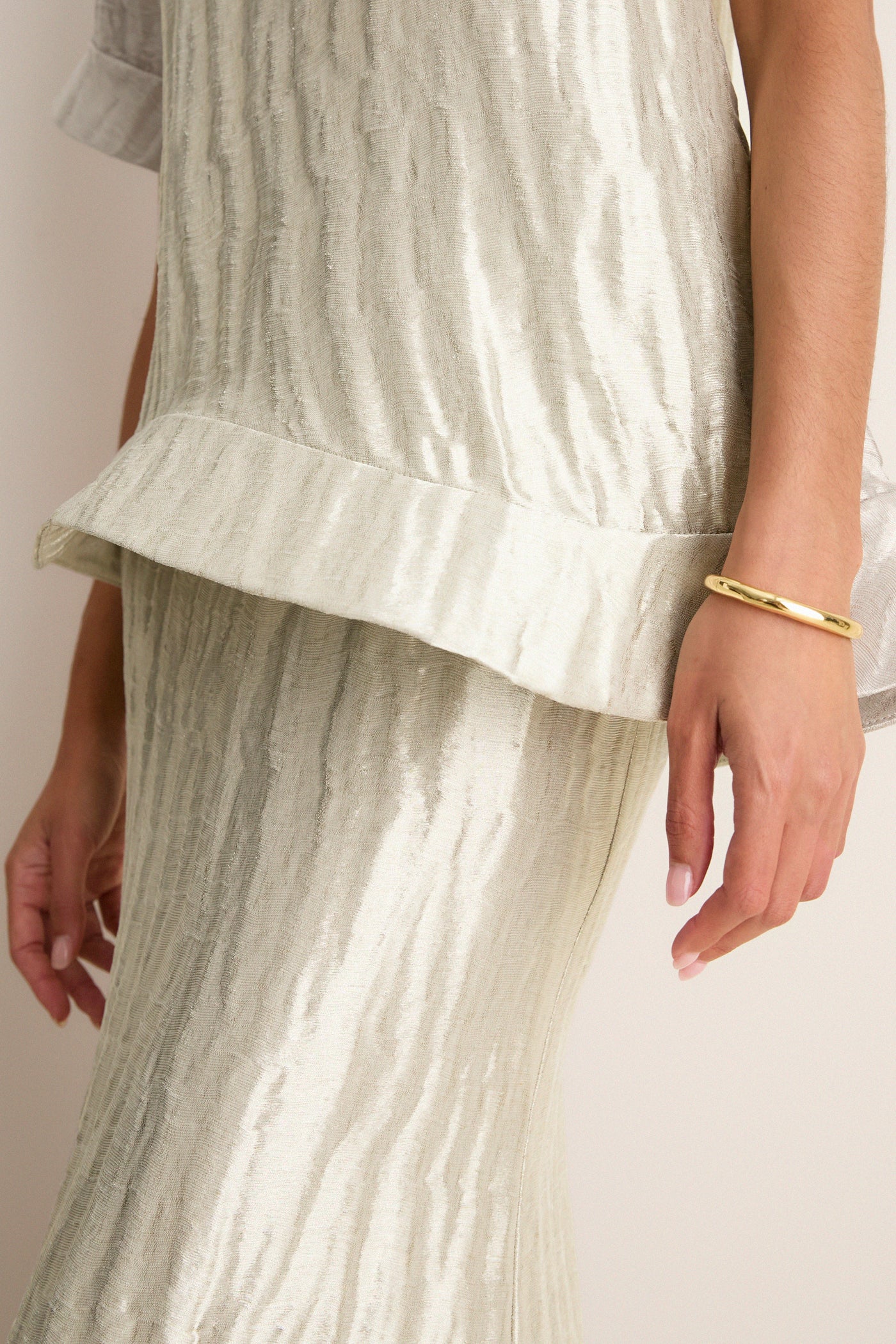 Metallic Silver Ride the Wave Skirt