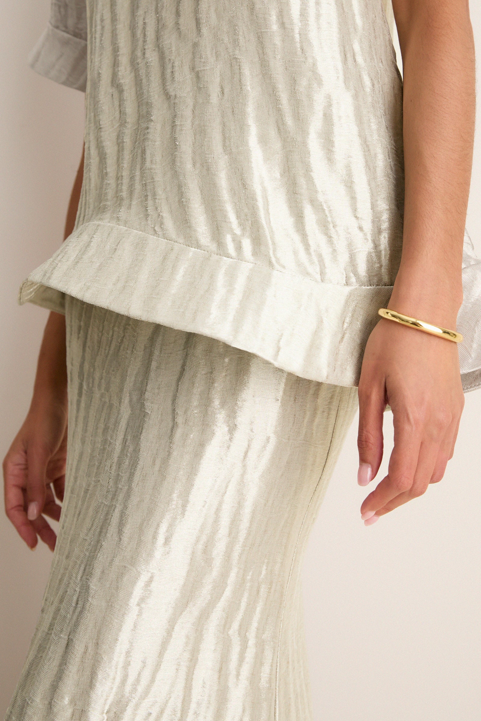 Metallic Silver Ride the Wave Skirt
