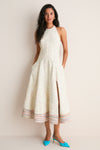 Rainbow Full Sweep Halter Midi Dress