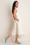 Rainbow Full Sweep Halter Midi Dress