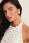 Rainbow Full Sweep Halter Midi Dress