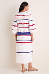 White Multi Ribbon Caftan Midi Dress