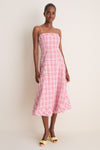 Red Plaid Drop Me a Note Midi Dress