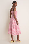 Red Plaid Drop Me a Note Midi Dress