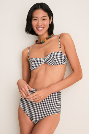 Tuxedo Plaid Ingrid Bikini Top