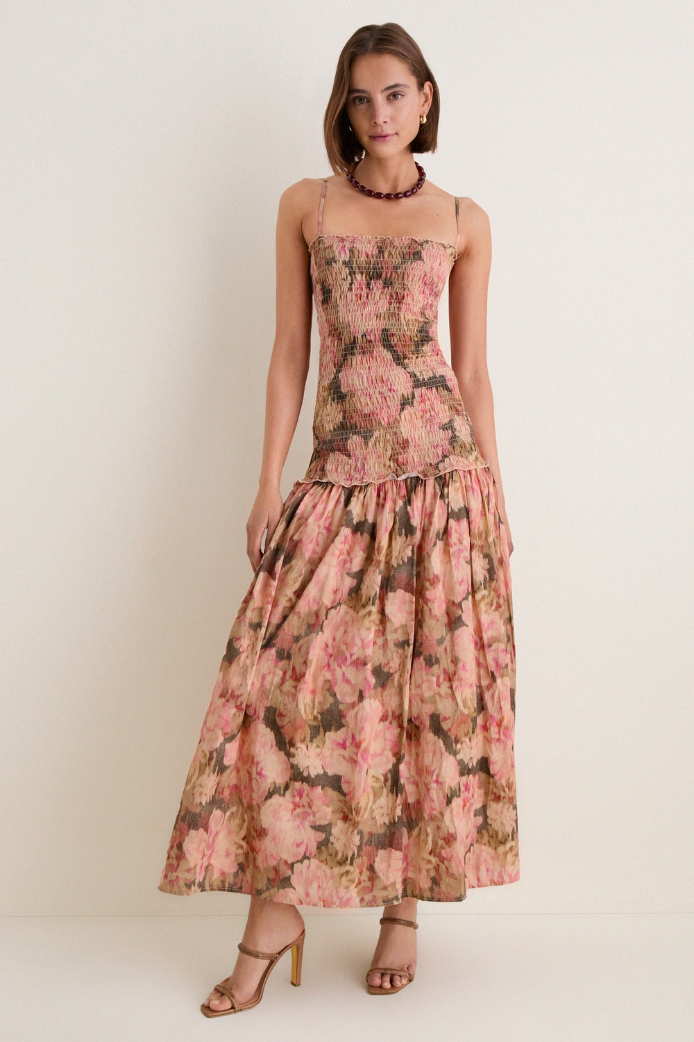 Juillet Heirloom Rose Lucia Ruched Maxi Dress Heirloom Rose / L