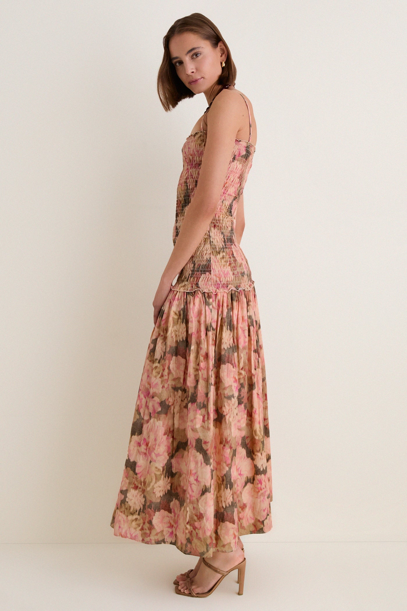 Heirloom Rose Lucia Ruched Maxi Dress