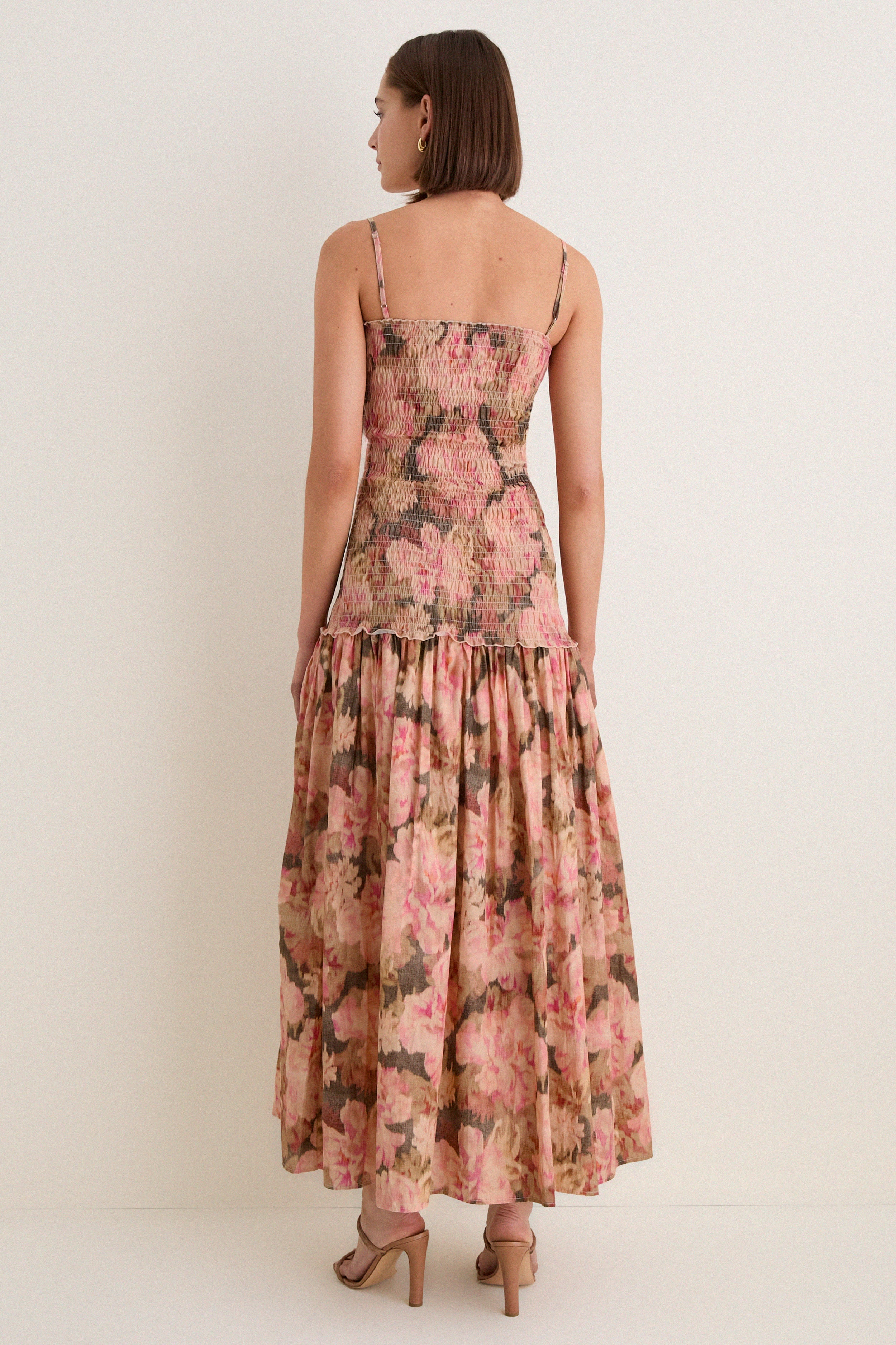 Heirloom Rose Lucia Ruched Maxi Dress